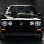 Photo d'une VW Golf Cabriolet Quartet noire de 1991 en vente chez Classic 42 Classic German Car Dealer www.classic42.be