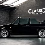 Photo d'une VW Golf Cabriolet Quartet noire de 1991 en vente chez Classic 42 Classic German Car Dealer www.classic42.be