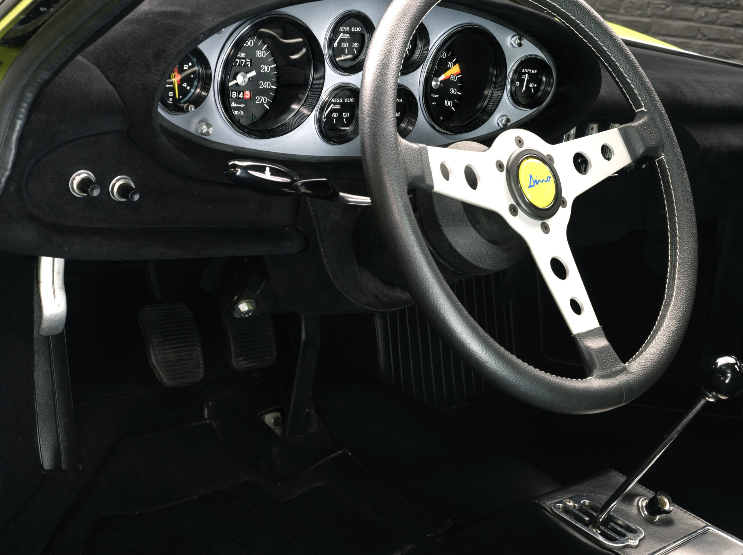 interior of a 1971 fully restaured Ferrari Dino 246 GT