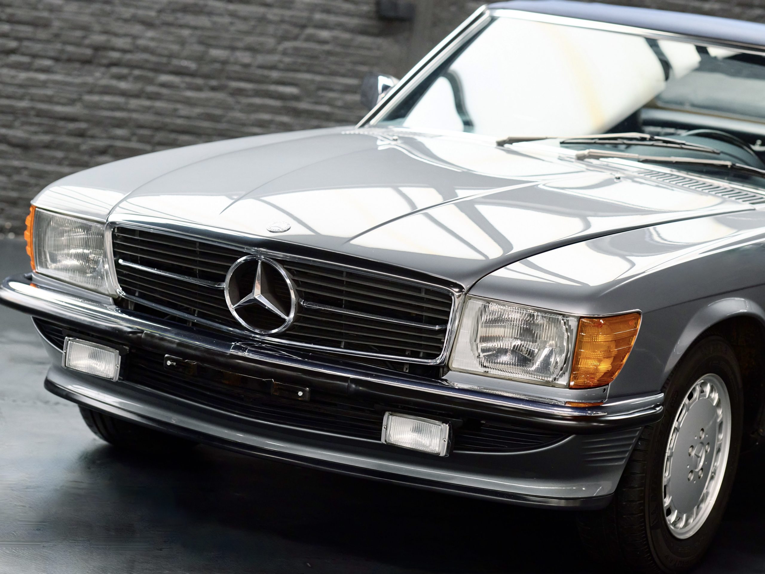 front view of a 1987 automatic Mercedes 300 SL for sale by Classic 42