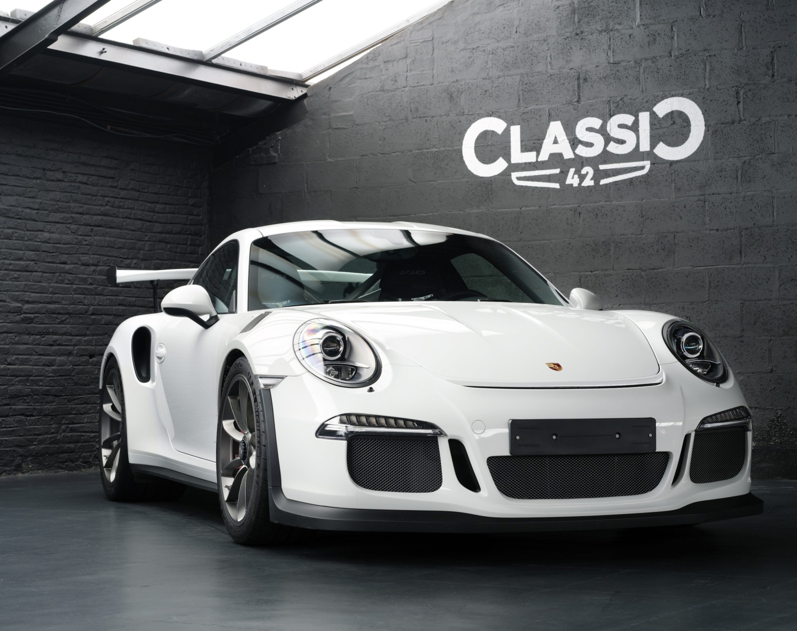 Porsche 991 GT3 RS 2016 blanche intérieur cuir noir